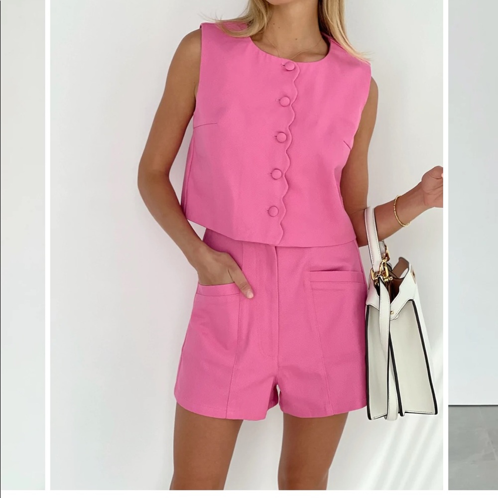 Vita Grace Polynesia High Waisted Denim Shorts in Bon Bon Pink